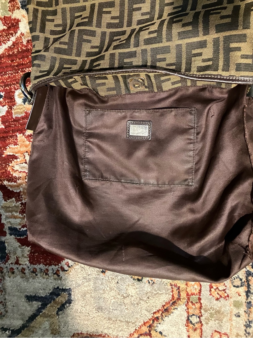 Vintage Fendi Mamma Baguette Hobo Shoulder Bag Brown Rare - Picture 9 of 14